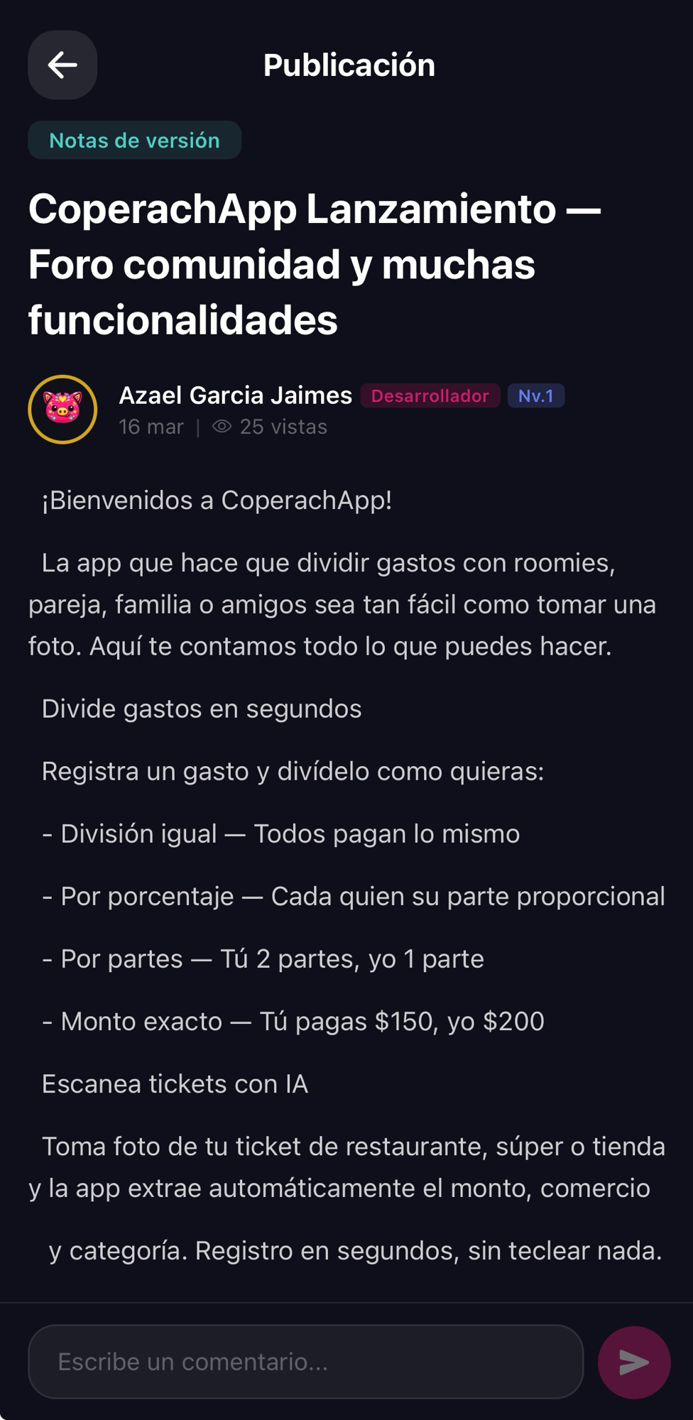 Comunidad y experiencia, captura 3