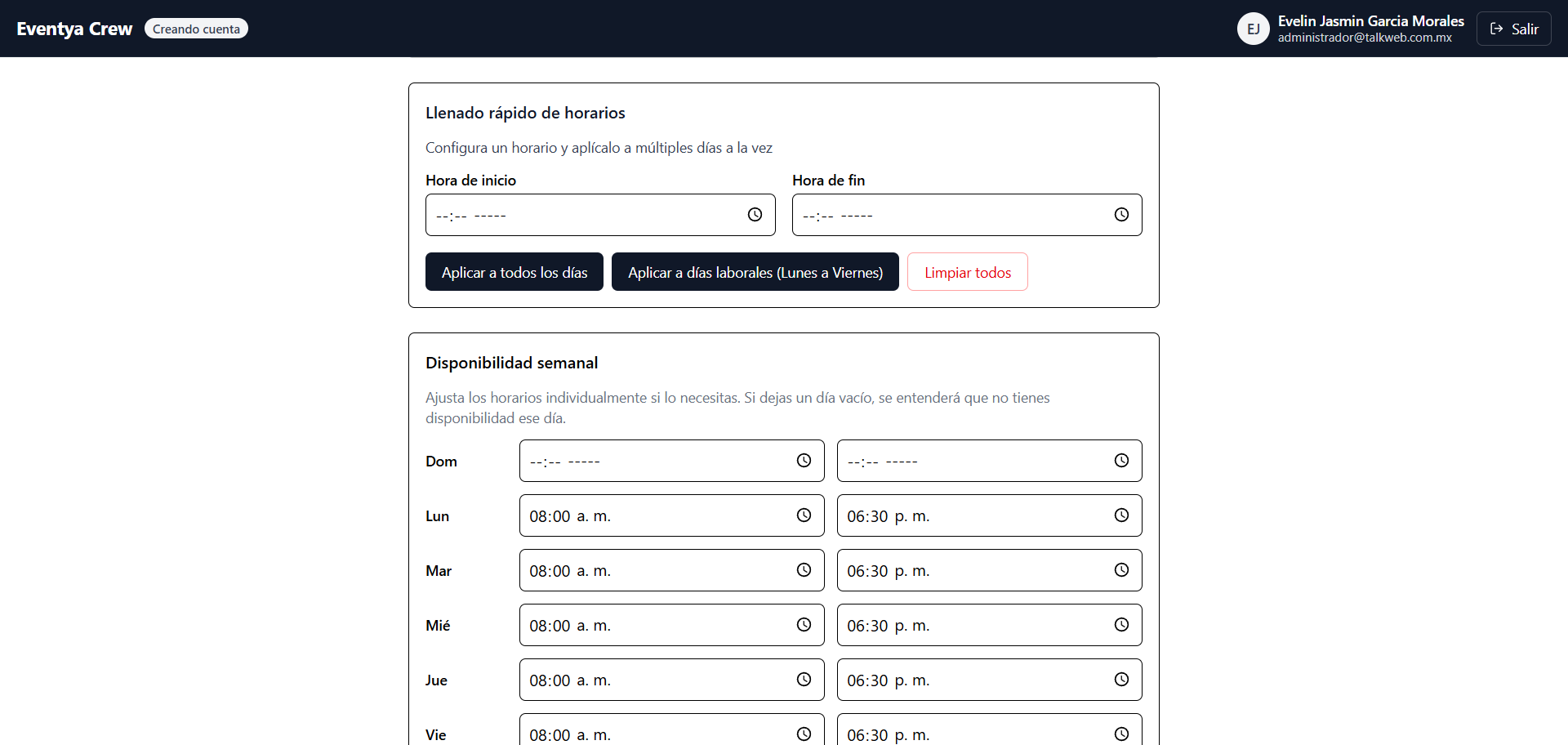 Aplicación web para colaboradores 5